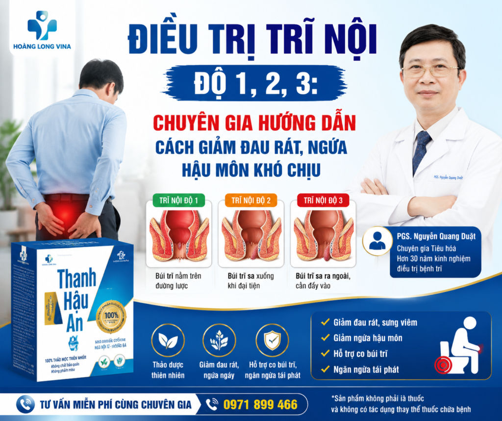 Điều trị trĩ nội độ 1, 2, 3: Chuyên gia hướng dẫn cách giảm đau rát, ngứa hậu môn khó chịu 