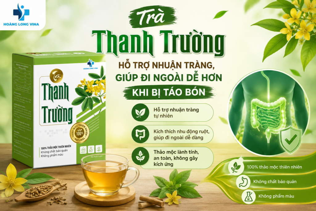 Trà Thanh Trường hỗ trợ nhuận tràng, giúp đi ngoài dễ hơn khi bị táo bón 