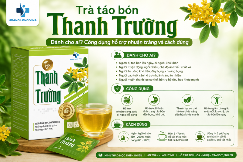 Trà táo bón Thanh Trường dành cho ai? Công dụng hỗ trợ nhuận tràng và cách dùng