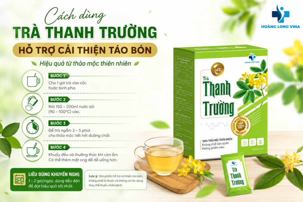 Cách dùng Trà Thanh Trường hỗ trợ cải thiện táo bón 