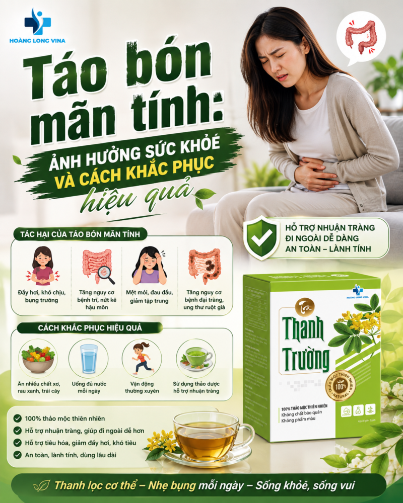 Táo bón mãn tính: Ảnh hưởng sức khỏe và cách khắc phục hiệu quả