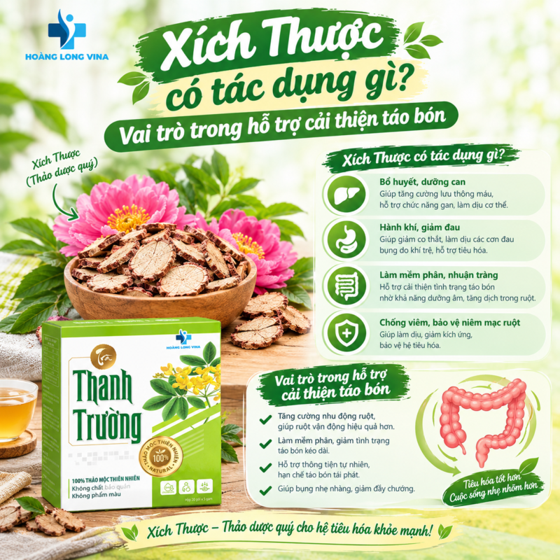 Xích Thược có tác dụng gì? Vai trò trong hỗ trợ cải thiện táo bón