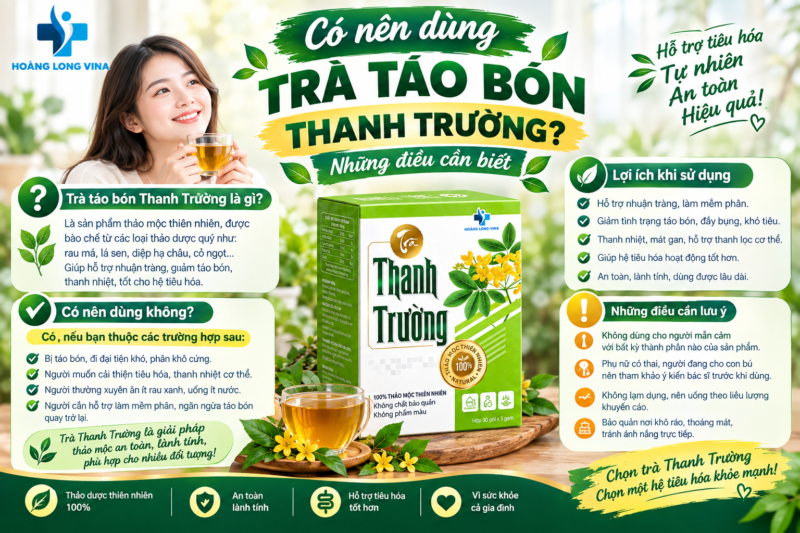 Có nên dùng trà táo bón Thanh Trường? Những điều cần biết