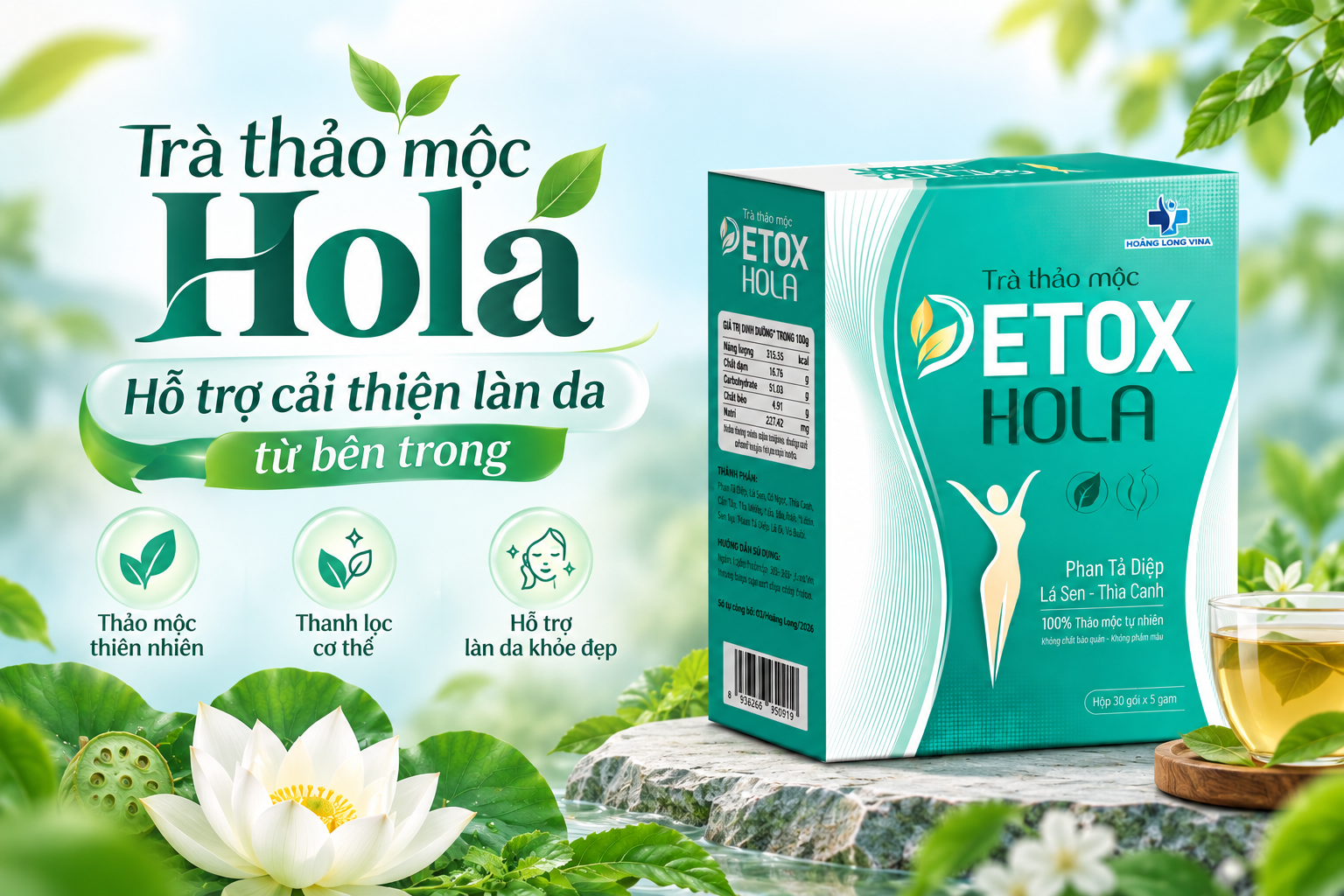 Trà thảo mộc Hola – Hỗ trợ cải thiện làn da từ bên trong