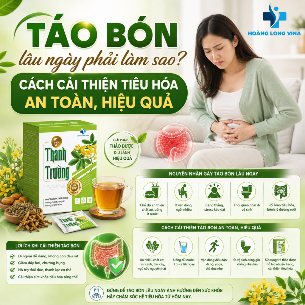 Táo bón lâu ngày phải làm sao? Cách cải thiện tiêu hóa an toàn, hiệu quả 