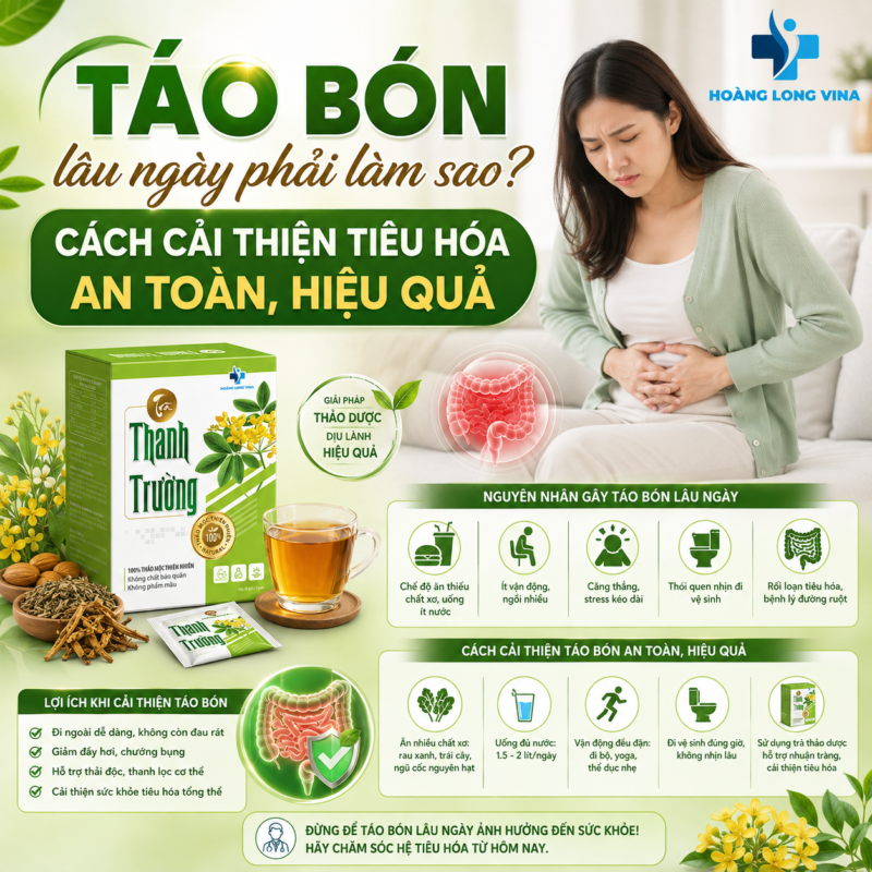 Táo bón lâu ngày phải làm sao? Cách cải thiện tiêu hóa an toàn, hiệu quả