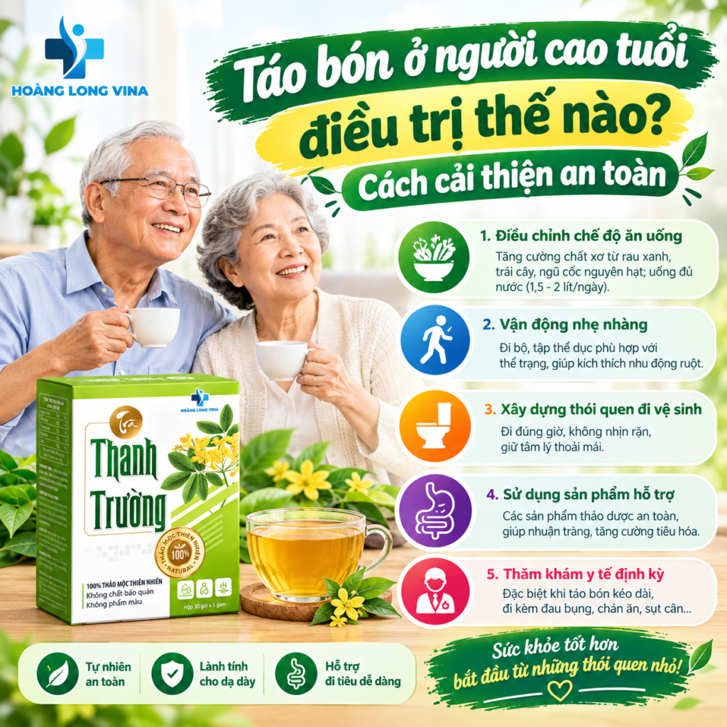 Táo bón ở người cao tuổi điều trị thế nào? Cách cải thiện an toàn 
