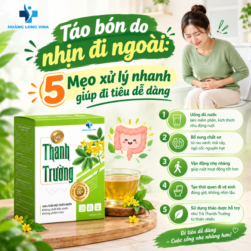 Táo bón do nhịn đi ngoài: 5 Mẹo xử lý nhanh giúp đi tiêu dễ dàng 