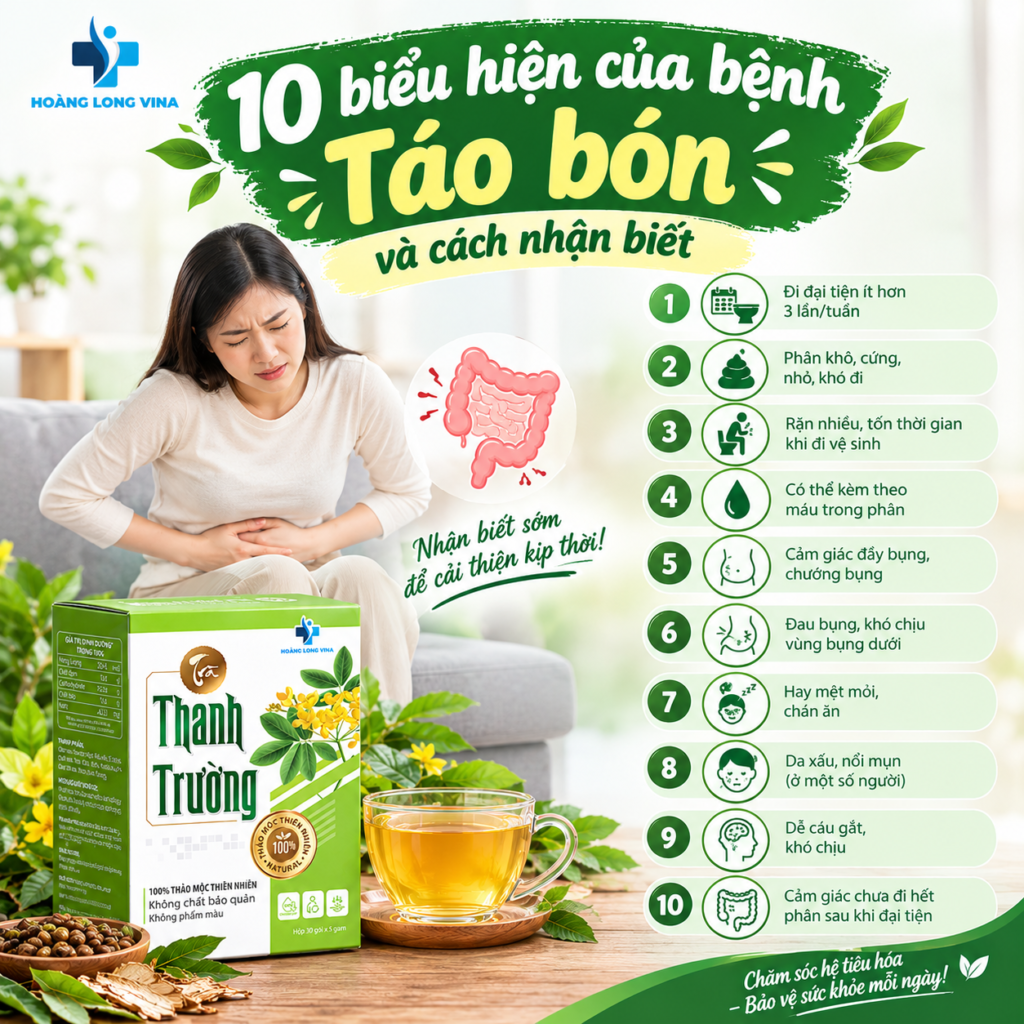 10 biểu hiện của bệnh táo bón và cách nhận biết 