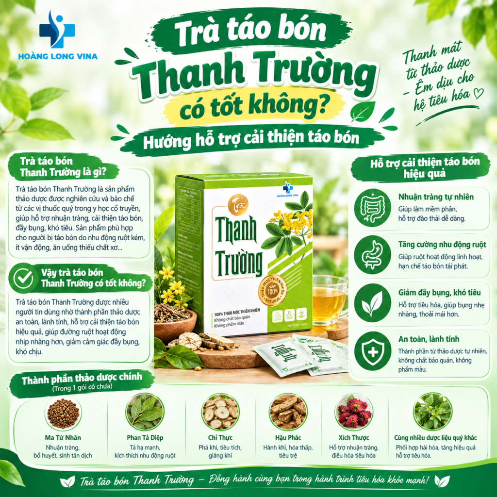 Trà táo bón Thanh Trường có tốt không? Hướng hỗ trợ cải thiện táo bón 